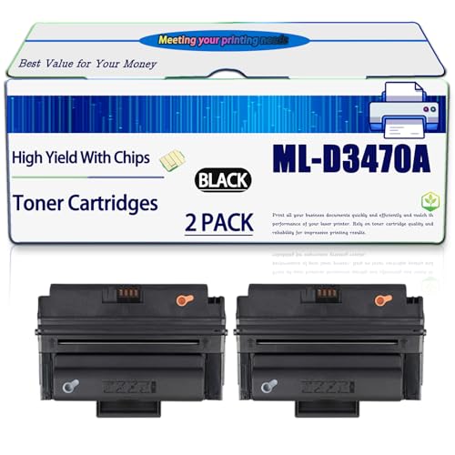 Image of Compatible for Samsung ML-D3470A Toner Cartridges Work for ML-3470 ML-3470D ML-3471ND Printers, High Yield 5000 Pages, with Chip (2-Pack Black)