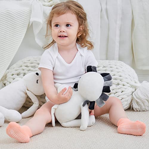 Zaples Baby Girls Non Slip Grip Ankle Socks with Anti Skid Soles for Infants Toddlers, Polychrome, Years 4-7