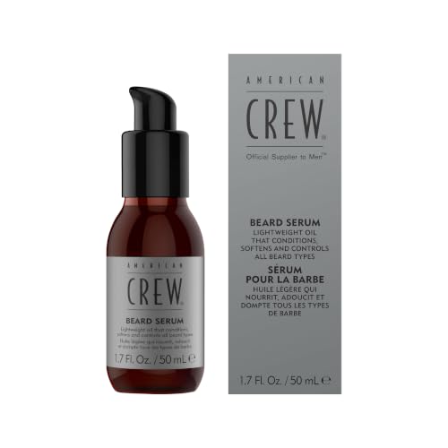 American Crew Beard Serum, Aceite para la Barba que Acondiciona, Aporta Brillo y Suavidad, Calma la Irritación, con Textura Ligera y de Rápida Absorción, para Uso Diario, 50 ml