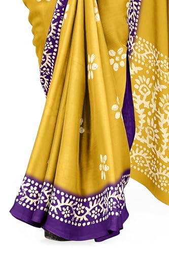 Image of MIRCHI FASHION Saree for Woman Chiffon Batik Printed | Lightweight Daily Wear Women's Office Sari with Blouse Piece (Available in 40 Colours)
