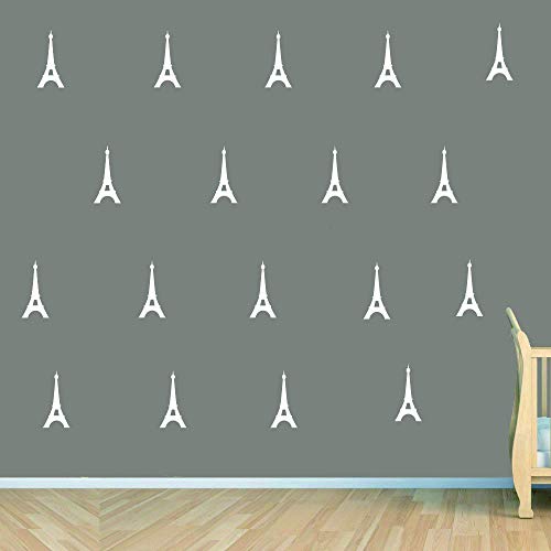 40 vinilos decorativos Torre Eiffel para pared blanco miniatura 2