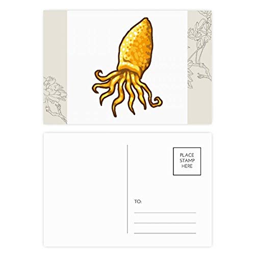 Carte postale pieuvre jaune DIYthinker motif vie marine multicolore pour correspondance