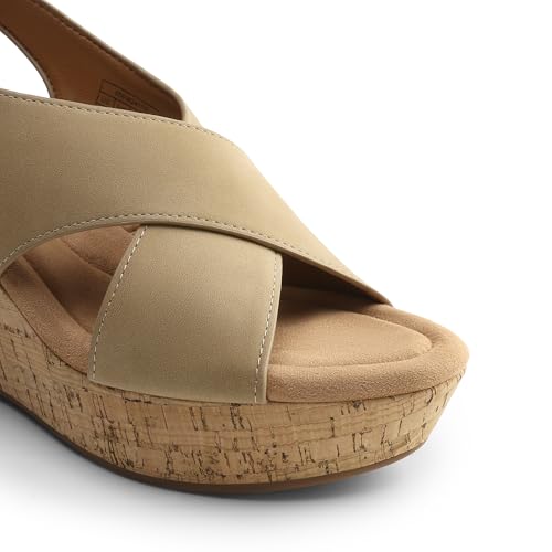 DREAM PAIRS Women's Comfortable Ankle Strap Platform Wedge Sandals for Women Casual Dressy Summer2