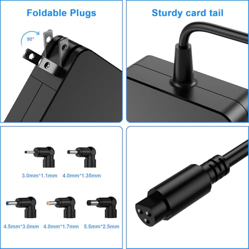 Image of 65W 45W Laptop Charger Compatible with ASUS Vivobook 14 15 17 Charger | Compatible with Flip 14 15 S13 S14 S15 Go 12 14 15 Fast Power Adapter Replacement with 5 Round Connectors