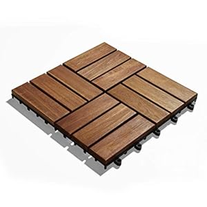 Gartenfreude Houten tegels, vloertegels, 10 stuks (0,9 m²), acaciahout, 30 x 30 cm, weerbestendig, gemakkelijk te leggen, bruin