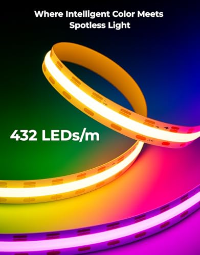 Image of Apex LED Strip Light (5m /16.4ft), Smart LED Lights Compatible with Alexa and Google Assistant, WiFi App Control Segmented DIY Multiple Colors, Music Sync Light (RGBIC COB LED Strip Light)