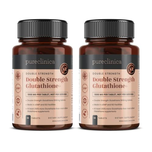 Glutationa de Doble Potencia 1000mg x 120 Comprimidos (60 comprimidos por frasco, 2 frascos). Con...