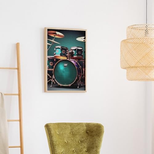 Peinture diamant cool tambour pour masquer un mur vide avec style