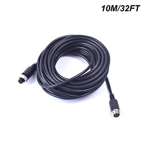 32FT 10M EKYLIN Car Video 4-Pin Aviation Extension Cable for CCTV Rearview Camera