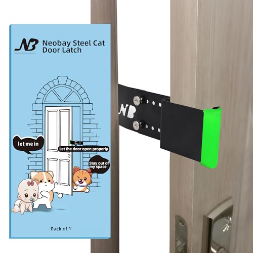 Neobay Steel Cat Door Latch & Stopper with Silicone Pad