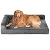 EHEYCIGA Memory Foam Orthopedic XL Dog Bed, Washable Dog Bed with Waterproof Lining Removable Cover, Extra Large Dog Bed Sofa with Nonskid Bottom XLarge Pet Couch Bed, 44×32 Inches, Dark Grey