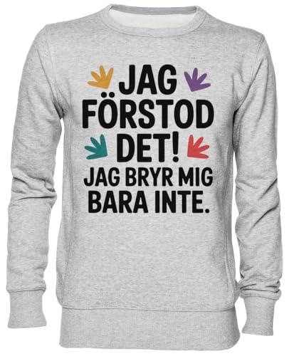 Sweat-shirt gris message humoristique suédois pour homme et femme pull casual confortable