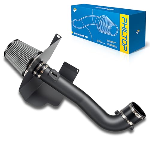 PHILTOP Air Intake Kit, Cold Air Intake Black Tube + Heat Shield for Escalade/Escalade ESV/Yukon/Yukon XL 2015-2018 V8 6.2L, Sierra 1500/Silverado 1500 2014-2018 V8 5.3L/6.2L, Suburban, Tahoe