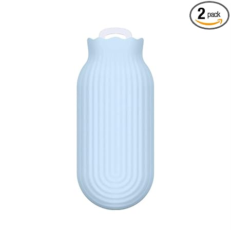 BABULE Hot Water Bottles 240/550Ml Silicone Winter Bottle for Water Hand Warmer Student Microwave Heated Explosion-Proof Hot Water Bottle Bag with Cover Hot Water Bag/02 24 * 10 * 5Cm