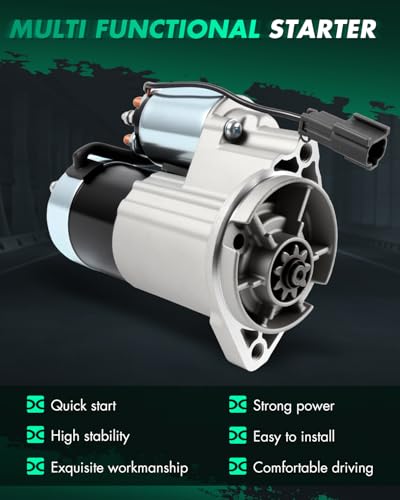 Image of SCITOO Starter Motor 17738N SMT0160 for Nissan Auto and Light Truck Frontier Pickup /Xterra 1999 2000 2001 3.3L ‎12 Volt CW 9-Tooth Pinion