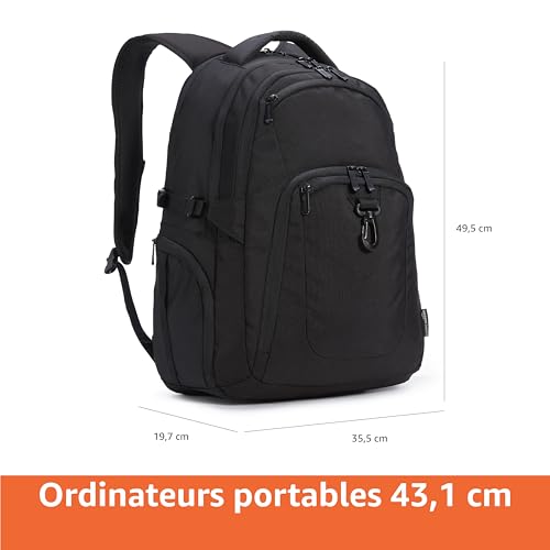 Sac A Dos Ordinateur Voyage : Amazon Basics Sac à dos de voyage pour ordinateur portable 17", N... – Image 3