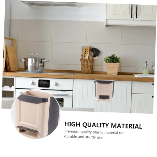 Cubo de basura colgante plegable para cocina beige miniatura 6