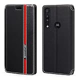 Custodia flip in pelle per Moto One Macro - Nero