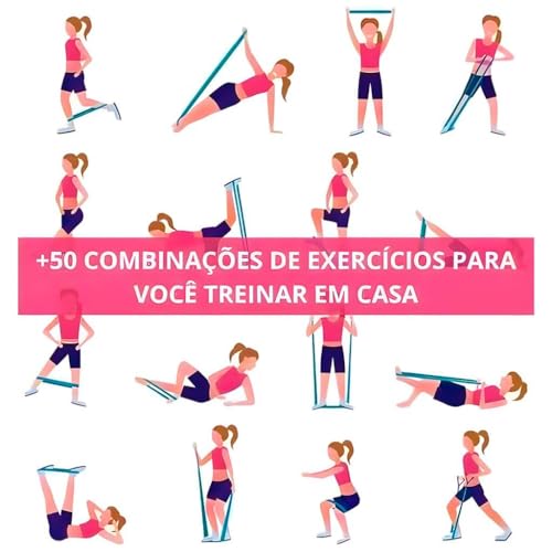 Faixas Elásticas para Exercícios, Kit com 5 Bandas de Resistência para Tonificação Muscular, Treinam