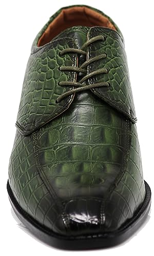 Image of Gator3N Men's Alligator Crocodile Print Oxfords Fashion Lace Up Dress Shoes