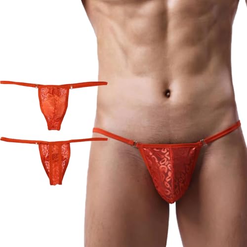 Men's Sexy Panties Underwear Lace T-Back Briefs Breathable Thongs Male G-String Underpants4