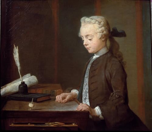 Impression sur toile Chardin garçon à la toupie 60x90cm de qualité musée pour esthète