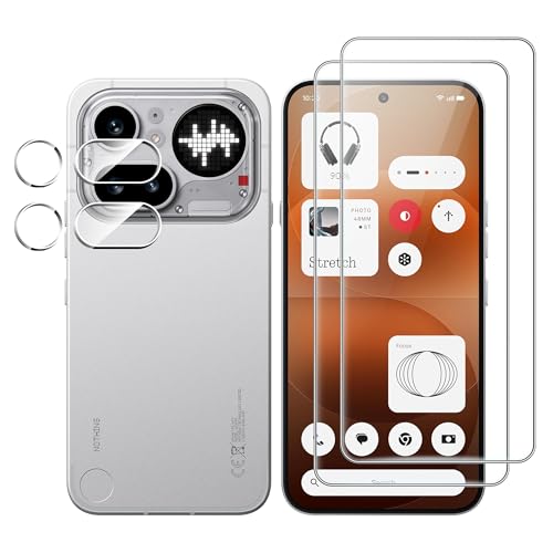 Image of for Nothing Phone (4a) Pro Screen Protector with Camera Lens Protector,9H Hardness Anti-Scratch Tempered Glass flim, Case Friendly, Anti-Fingerprint,Anti-Scratch (2+2 PACK)