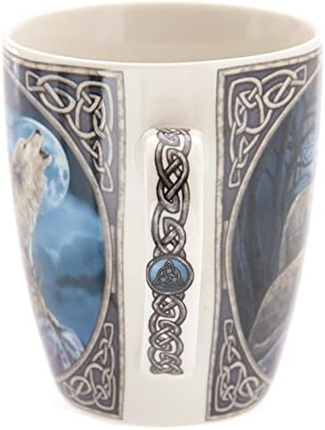 Puckator Lisa Parker Howling Wolf Porcelain Mug, Tea Coffee Hot Drinks Microwave & Dishwasher Safe Height 10cm Width 12cm Depth 8.5cm 300ml Capacity