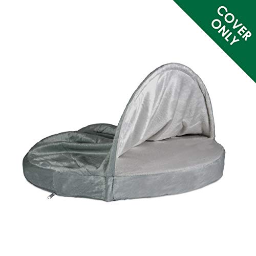 Furhaven Replacement Dog Bed Cover Microvelvet Snuggery, Machine Washable - Silver, 26-Inch #TOP1