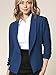 LL WSK2324 Women 3/4 Sleeve Blazer Open Front Cardigan Jacket Work Office Blazer M Denim