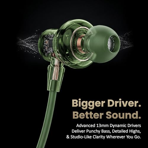 Image of AROMA HF1006 Type C Wired Earphone with HD Quality in-Line Mic,12mm Driver Hi-Res Wired