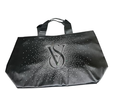 Victoria's Secret Sacola de strass brilhante cor preta nova