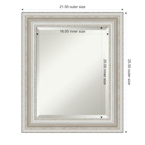 Image of Framed Vanity Mirror | Bathroom Mirrors for Wall | Parlor Silver Mirror | Wall Mounted Mirror | Small Mirror | 25.50 x 21.50