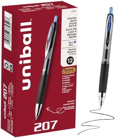 Signo Gel 207 Roller Ball Retractable Gel Pen, Blue Ink, 0.7MM, D...