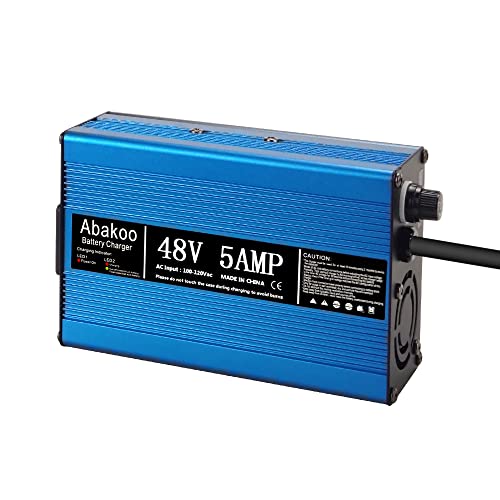 Abakoo 48V 5A Battery Charger Power Supply For Club Car Golf Cart, With 3 Pin Round Plug #TOP4