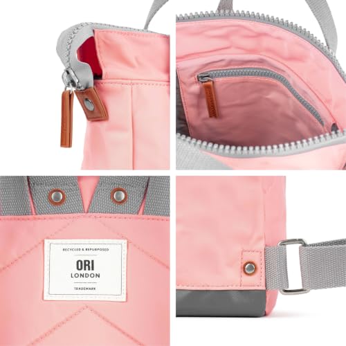 Image of ORI LONDON Small Tote Bag Backpack - Nylon Tote Backpack for Women & Men with Wide Mouth, Chunky Zippers, Multiple Pockets, Adjustable Straps - The Bantry, Punch Backpack, 12.6x9x4