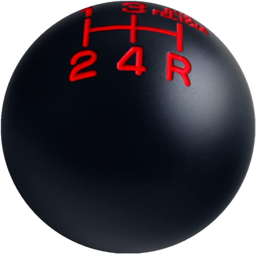 DEWHEL Black/Red Bye Felicia 5 Speed Imprinted Manual Transmission Shift Knob Weighted M12x1.25 M10x1.5 M10x1.25 M8x1.25