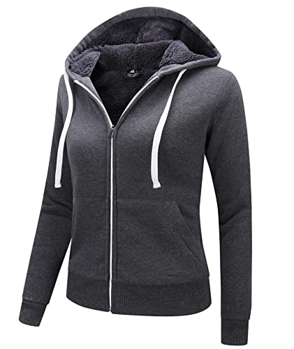 Image of SWISSWELL Hoodies for Women Winter Fleece Sweatshirt - Full Zip Up Thick Sherpa Lined Hooded Jacket