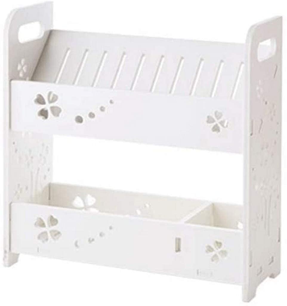 1Pcs White Bathroom Shower Shelf 2 Tier Kitchen Drain Basket Landing Storage Rack Wood Plastic Board Shower Caddy
