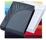 NatureMark 2er Pack Wasserbett & Boxspringbett Spannbettlaken 200 x 220 cm - 40 cm Steg - 200x220cm Spannbetttuch - 100% Baumwolle, Anthrazit & Weiß