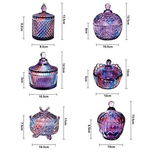 Ytyzc Candy Jar With Lid Stained Glass Jar Crystal Cup Jewelry Storage Box Desktop Storage Organization #TOP1