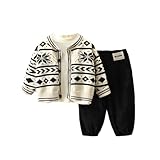 [YJSO] ベビーセットアップ 3点セット 100 上下セット 男の子 ベビー服 くろい 子供服 子供 子供シャツ ニットカーディガン パンツ キッズ服 春秋 長袖 トップス アウター 出産祝い プレゼント おしゃれ 通学 通園 春秋 1歳２歳３歳４歳
