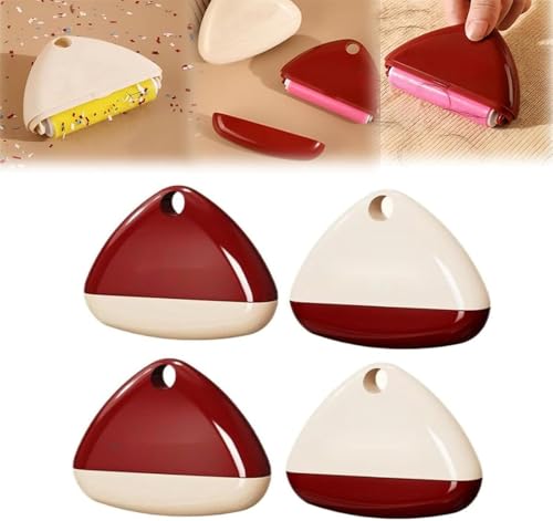 SHEMINES Rodillo quitapelusas Adhesivo, Rodillo quitapelusas Triangular Lavable, Rodillo quitapelusas de plástico con Funda, Rodillo quitapelusas Lavable y portátil para Ropa, alfombras y tapicería