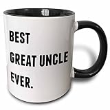 3dRose mug_213363_4 Best Great Uncle Ever, Black Letters On A White Background Mug, Black/White, 11 oz