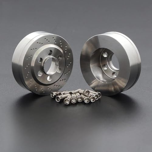 Greendhat 2pcs Pesos de Disco de Freno anodizado de Plata de latón for 1.9 Llantas de Rueda de 2.2 Pulgadas 1/10 RC Tractor Trx4 trx6 Axial Scx10 90046 Capra tf2 ( Color : B 2.2inch )