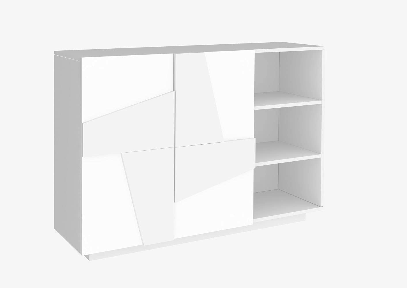 Web Convenienza Madia Moderna WEB, 160x40x80 cm, 100% Made in Italy - 2 Ante Battenti, 3 Vani a Vista con Ripiano Centrale - Mobile per Ingresso e Soggiorno (Bianco)