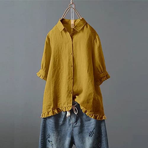 2023 Trendy Women's Linen Button Down Shirts