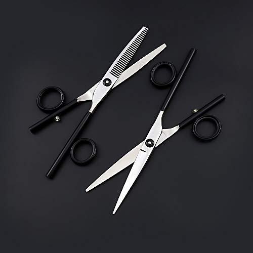 Ensemble de ciseaux de coiffure noir 440C au tranchant d'exception - 6