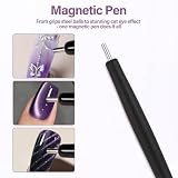 EBANKU 5PCS Cat Eye Nail Magnet Stick Set, 8 in 1 Magnetyczny Lakier do Paznokci, Kwiat Serca French żelowy Lakier do Paznokci Cat Eye Magnetic Nail Art Tools for Nail Salon