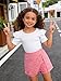 Vitalique Size 6 7 Years Girls Clothes 2 Piece Cute Ruffle Short Sleeve Skirt Shorts Set Fashion Kids Girls Summer Outfits Set Pink 6-7 Years